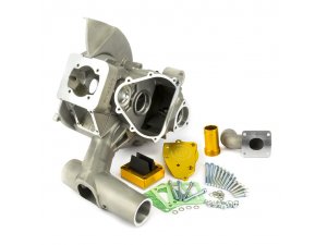 Motorgehuse PINASCO Slave 8X fr Vespa 50-125/PV/ET3/PK50 -125/S/XL Aluminium Guss, inkl. Ansaugstutzen, Membranblock, Dichtungen fr getunte Motoren