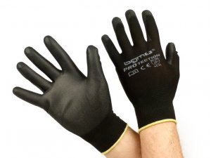 Arbeitshandschuhe - Mechaniker Handschuhe - Schutzhandschuhe -BGM PRO-tection- Feinstrickhandschuh 100% Nylon mit Polyurethan Beschichtung - Grsse XL (10)