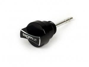 leinfllschraube mit Peilstab -BGM PRO, Motorl- Piaggio Leader/Quasar - Vespa ET4, LX, LXV, S, GT, GTS, GTV, GTL 125-300ccm - schwarz eloxiert