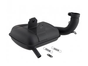 Rennauspuff SIP ROAD 3.0 fr Vespa 125 VNA-TS/150 VBA-Sprint/PX80-150/PE/Lusso Stahl schwarz breitreifentauglich groer Krmmer