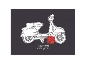 Postkarte SIP mit Vespa PX – Heartbeat of the 80s...
