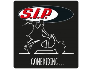 Aufkleber SIP Gone Riding On My Vespa Motiv, L 90mm, B 99mm