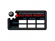 Aufkleber SIP CHECK YOUR OIL FREQUENTLY!,  L 35mm, B 70mm