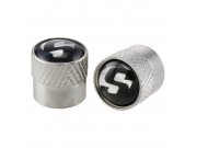 Ventilkappen SIP SERIES PORDOI  schwarz/silber,  Paar, 2...