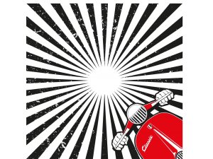 Servietten SIP mit Motiv Vespa Motorroller, weiß,...