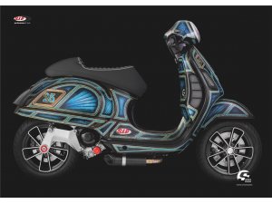 Poster SIP mit Vespa GTS Series Pordoi Motiv MODERN VESPA...