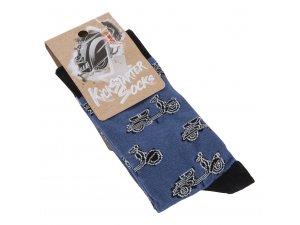 Socken SIP mit Motiv Vespa Motorroller, blau/schwarz,...