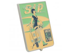 Plakette SIP Open Day 2018,  beige/blau, Emaille, 75x75 mm