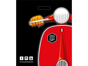 Tüte SIP mit Motiv Vespa Motorroller, schwarz/rot,...
