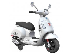 Kinderroller Vespa GTS, elektrisch 12V, wei,  L 1020 mm, B 500 mm, H 750 mm,  mit Batterie, 1 Geschwindigk.. eitsstufe (2 km/h) / Vorwrts-Stop-Rckwrts -Schalter