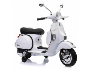 Kinderroller Vespa PX, elektrisch 12V, weiß, L 1010 mm,...