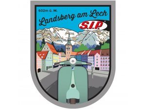 Passaufkleber SIP Landsberg, silberfolie, L 70mm, B 55mm