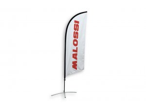 Beachflag MALOSSI LOGO, weiß, Stoff, B 600 mm, H 2800 mm