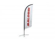 Beachflag MALOSSI  LOGO, wei, Stoff,  B 600 mm, H 2800 mm