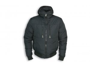 SCHWARZE WATTIERTE JACKE MALOSSI griffe