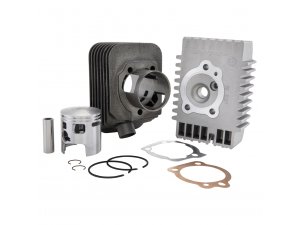 Rennzylinder MALOSSI 73 ccm  fr PIAGGIO Bravo/Grillo/SI /Boss/Superbravo   46,5mm, Grauguss,  Hub 43mm, 2 Kolbenring(e),  KB  12mm,  inkl. Zylinderkopf,  TUNING SPORT - leistungsstark