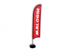 Beachflag MALOSSI LOGO, rot, Stoff, B 700 mm, H 3250 mm