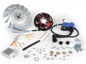 Zndung-Set -BGM PRO 12V Touring- Vespa P125X/P200E (1977-1983, Modelle mit Blinker, Spannungsregler, ohne Batterie) - P125X (VNX1T), P150X (VLX1T), P200E (VSX1T)