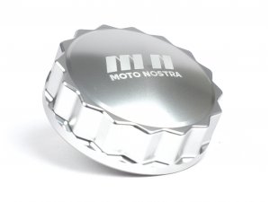 Tankdeckel -MOTO NOSTRA, CNC, silber- Vespa GTS 125...