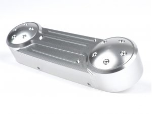 Schwingenabdeckung -MOTO NOSTRA, CNC, silbern, gerade...
