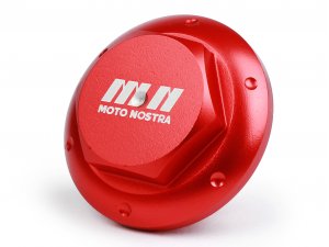 Ölablassschraube -MOTO NOSTRA, CNC, rot- alle Piaggio...