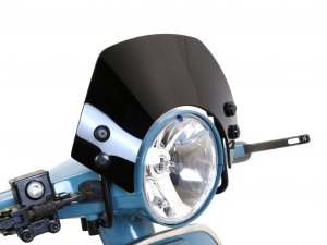 Windschutzscheibe mit schwarzen Haltern -MOTO NOSTRA,...