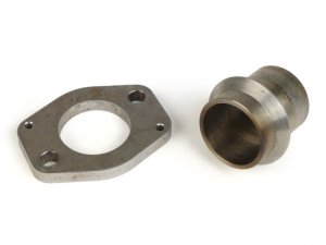 Auspuffadapter -BGM- Vespa T5 125cc (kompletter Auspuffflansch / Stutzen zur Verwendung von PX80, PX125, PX150 Auspuffanlagen auf T5 Motoren)