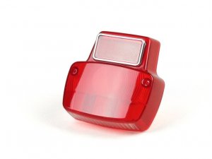Rücklichtglas -BGM ORIGINAL Vespa Antik- Metall klein - Rot