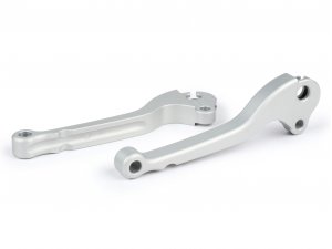 Bremshebel + Kupplungshebel (Set) -BGM PRO CNC- Trommelbremse- Vespa Largeframe 1957-1998 - PX, T5, Sprint, Rally, GT, GTR, TS, VNA, VNB, VBB, VBA, GS, SS180, Smallframe 1963-1989 V50, 50N, V90, PV125, ET3, PK S, PK XL1 - silbern matt - ABE