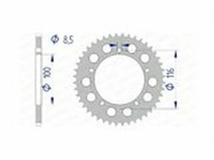 Kettenrad Afam Alu 44 Zhne KX 60