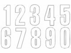 Startnummer Aufkleber x3 Blackbird #5 13X7cm wei