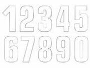 Startnummer Aufkleber x3 Blackbird #4 16X7.5cm wei