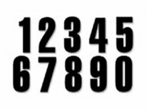 Aufkleber Startnummer Blackbird #0-9 13x7cm schwarz