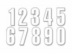 Aufkleber Startnummer Blackbird #0-9 13x7cm wei