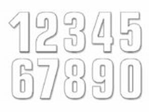 Aufkleber Startnummer Blackbird #0-9 16x7cm wei