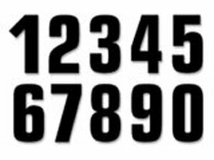 Aufkleber Startnummer Blackbird #0-9 16x7cm schwarz