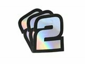 Aufkleber Startnummer 2 Doppler Hologramm 10x7,5cm (x3)