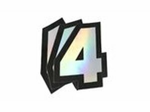 Aufkleber Startnummer 4 Doppler Hologramm 10x7,5cm (x3)