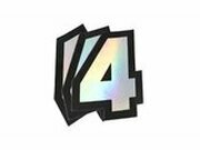Aufkleber Startnummer 4 Doppler Hologramm 10x7,5cm (x3)