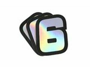 Aufkleber Startnummer 6 Doppler Hologramm 10x7,5cm (x3)