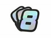 Aufkleber Startnummer 8 Doppler Hologramm 10x7,5cm (x3)