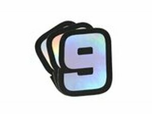 Aufkleber Startnummer 9 Doppler Hologramm 10x7,5cm (x3)