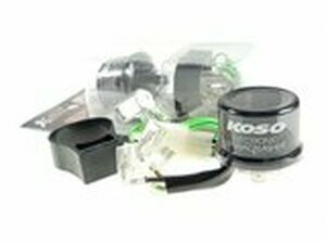 Blinkerrelais KOSO Digital 12V 3 Pins mit Adapter auf 2...