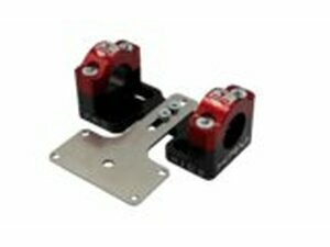 Lenkerklemmen 28mm mit Tachohalter KRM schwarz / rot