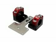 Lenkerklemmen 28mm mit Tachohalter KRM schwarz / rot