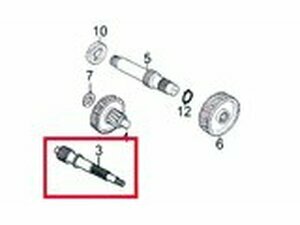 Getriebeeingangswelle Kymco Agility 50cc 4-Takt 12 Zoll