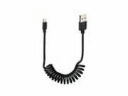 USB Spiralkabel Typ Apple 8-pin 100cm schwarz