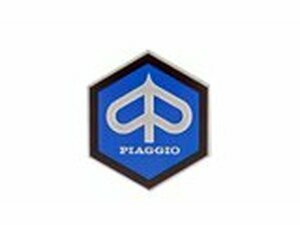 Emblem Piaggio Sechseck Aluminium zum kleben 49x43mm