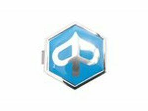 Emblem Kaskade (zum Stecken) Piaggio 32x37mm blau / chrom