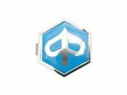 Emblem Kaskade (zum Stecken) Piaggio 32x37mm blau / chrom